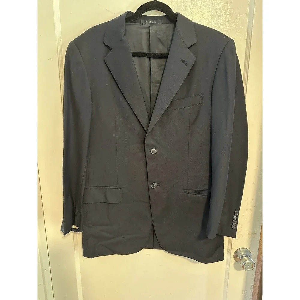 Ermenegildo Zegna Wool Blazer sport coat jacket Size 48IT or 38 US Black